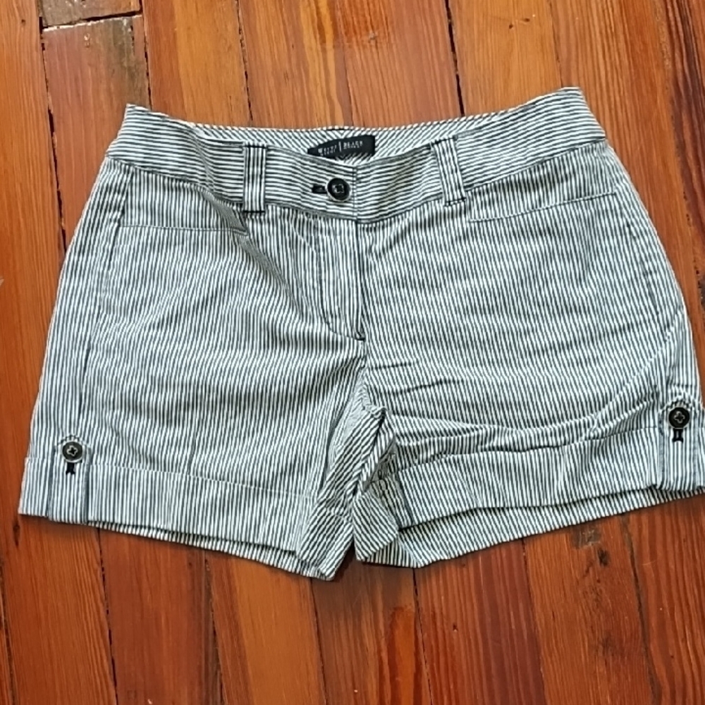 White House Black Market Black and White Bermuda Shorts
